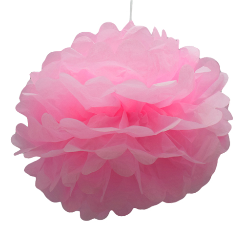 Pom Pom Lys Pink 30 cm - Festtilbehør 1 stk