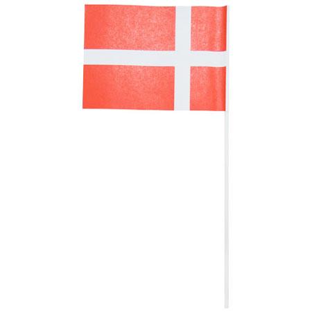 Danish Flag på Pind A6 - 10 stk til Fest og Fødselsdag