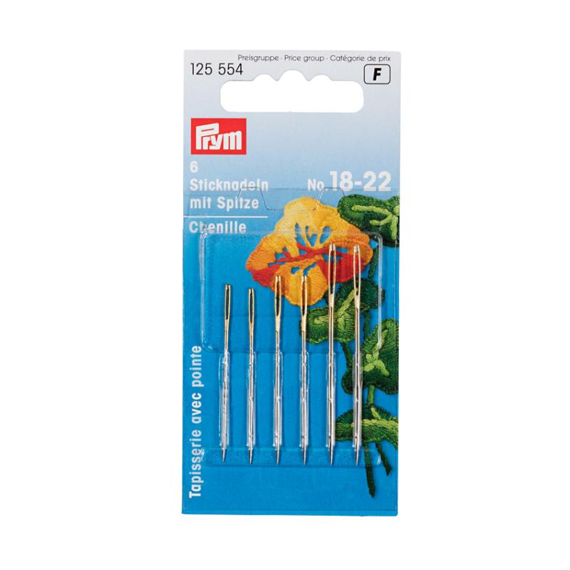 Stramajnåle med spids, assorteret sæt nr. 18-22