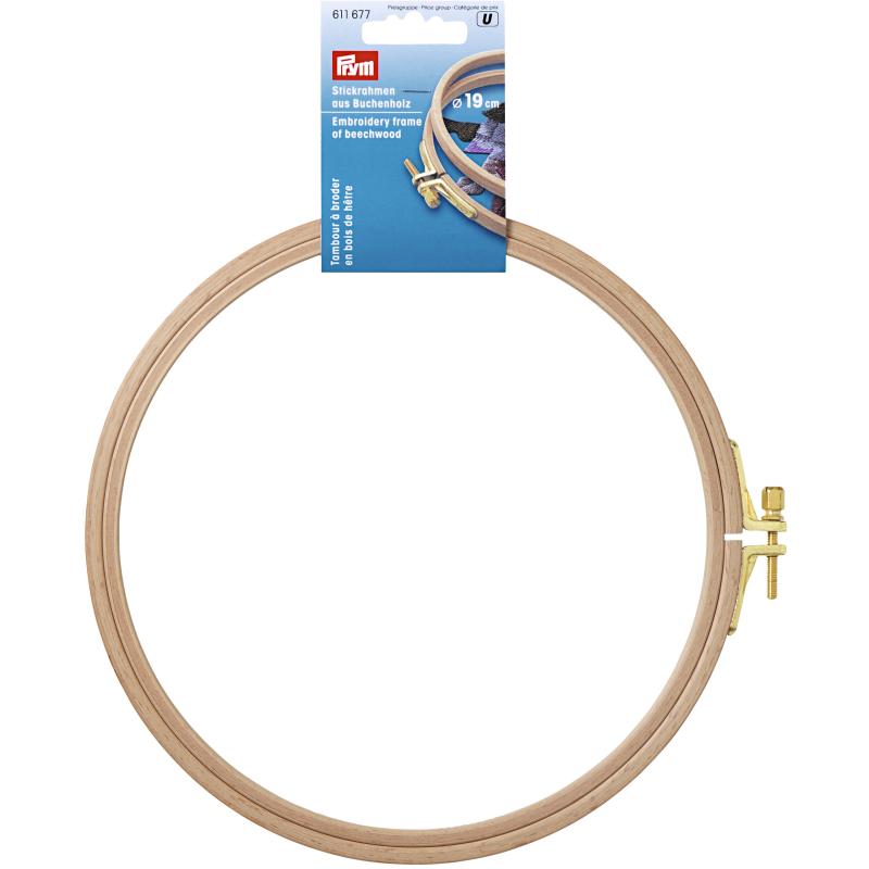 Broderiramme 19 cm i lyst træ - Hobbytilbehør tilbud!