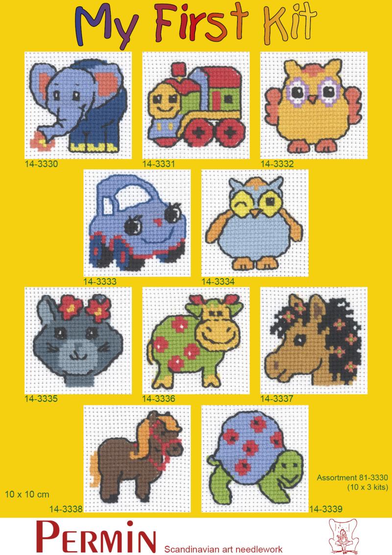 Broderi Pakke Til Børn - Tælle Mønster 10x10 cm