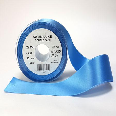 Mellem Blå Satinbånd - Nr. 87, 16 mm til Hobby og Sytilbehør
