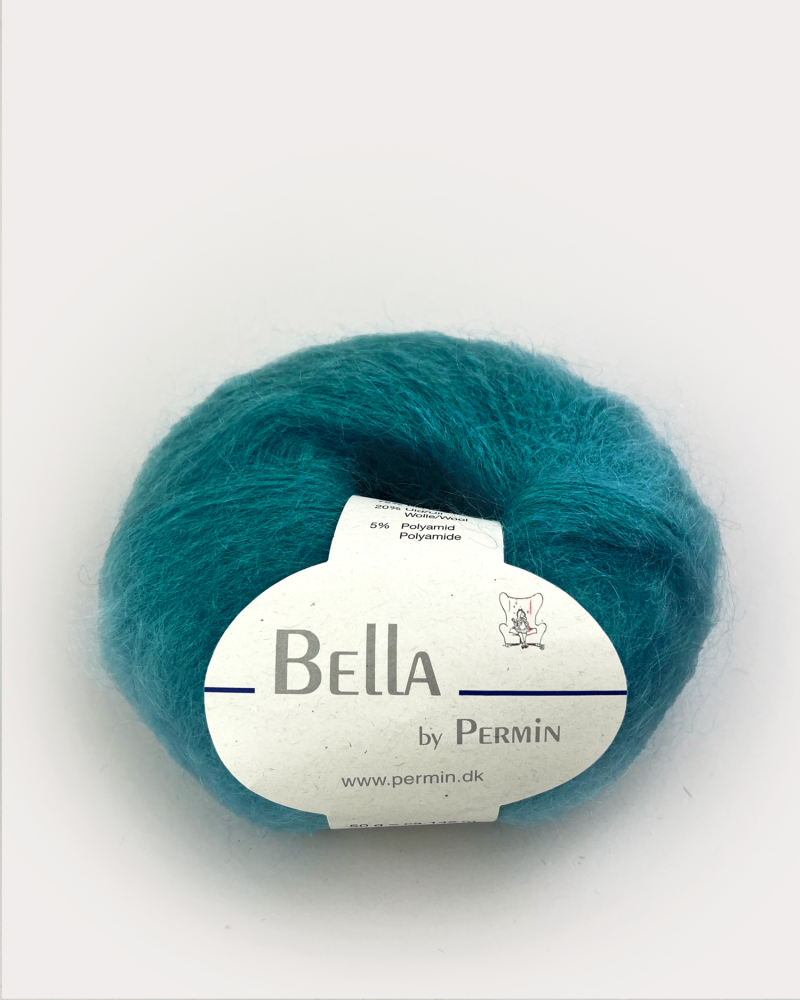 Bella Permin Garn - Mørk Petrol Mohair med Uld og Polyamid