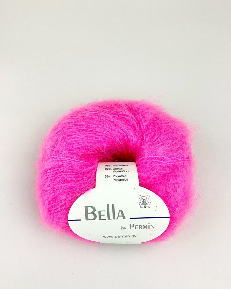 Bella Permin Garn - Blødt Mohairgarn i Neon Pink