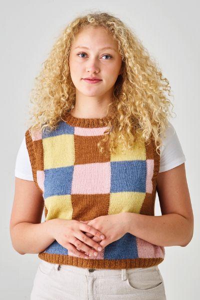 Leonora Strikkeopskrift - Ternet Vest Kit til Strikning