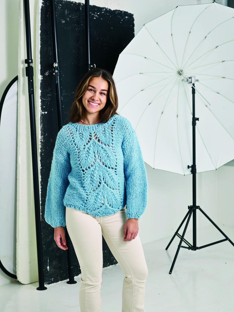 Elsa By Permin Strikkeopskrift - Bluse med Hulmønster
