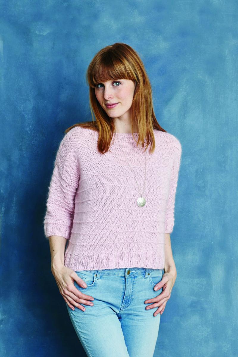 Bred bluse med riller - Angel garn opskrift 894166