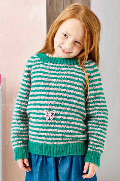 Raglan Sweater Strikkekit til Børn med Striber - 896280
