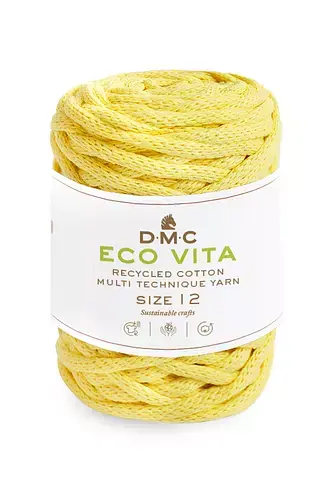 DMC Eco Vita 12 Garn 250 G - Lys Gul til Bæredygtige Projekter