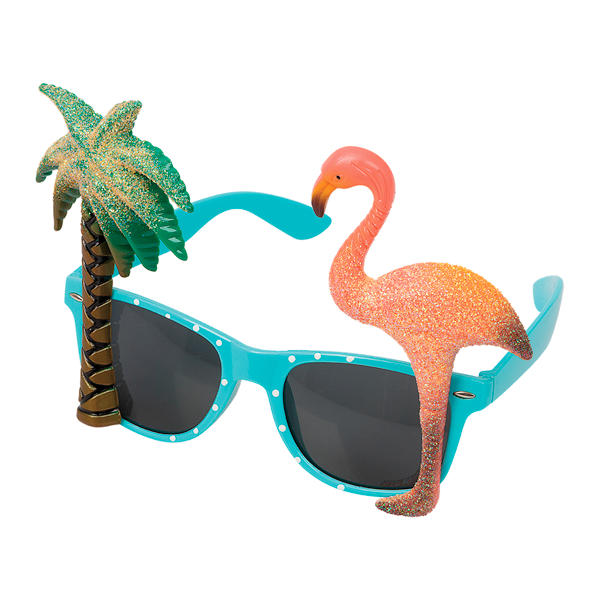 Tropiske Festsolbriller med Palme og Flamingo - 1 stk