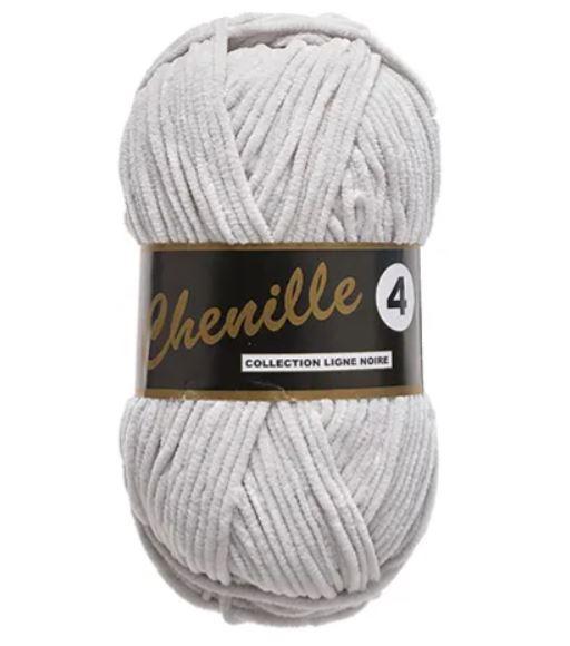 Chenille Garn 4, Perlegrå, 50 g - Strik og Hækling