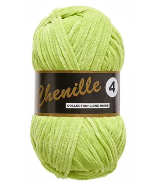Chenille Garn 4, Lime, 50 g - Kvalitet til Strikning