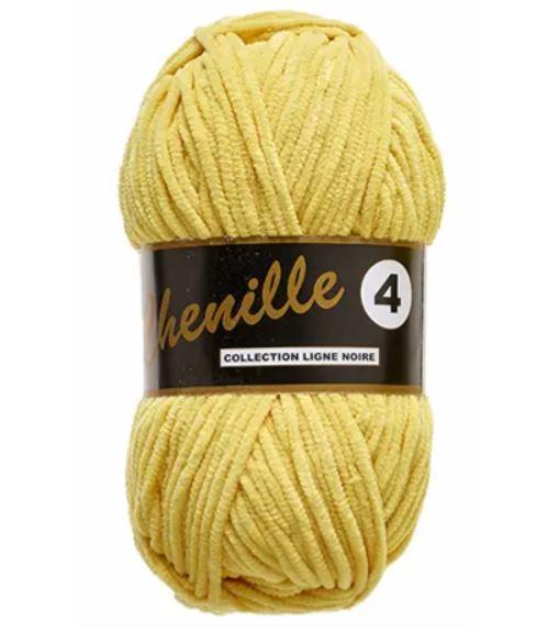 Chenille Garn 4, Gul, 50 g, Nr. 510 fra Niah Design