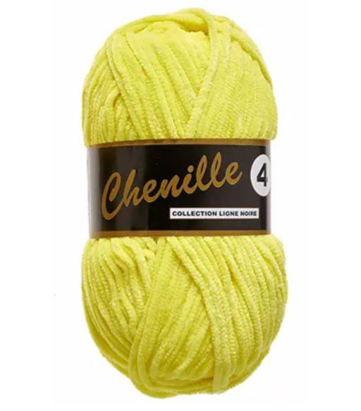 Chenille Garn 4 Citron 50g - Perfekt til Strikning og Hækling