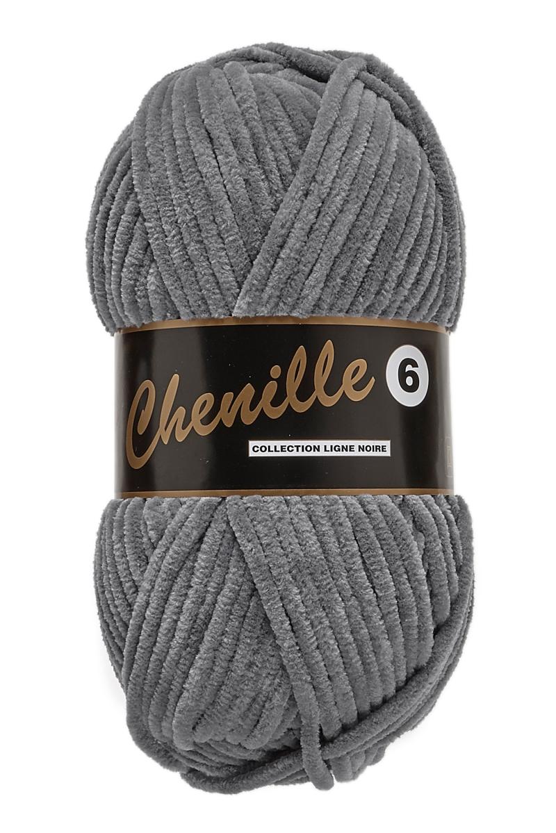 Chenille Garn 6, Grå, 100 g - Strik og Hækling