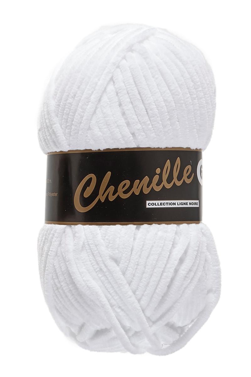 Chenille Garn 6 Hvid 100g - Strik og Hækling Tilbud