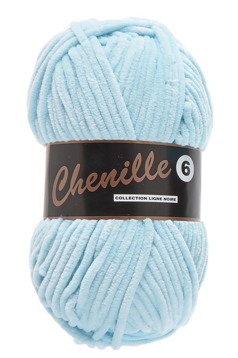 Chenille Garn 6 Isblå 100 g - Kvalitetsstrikning