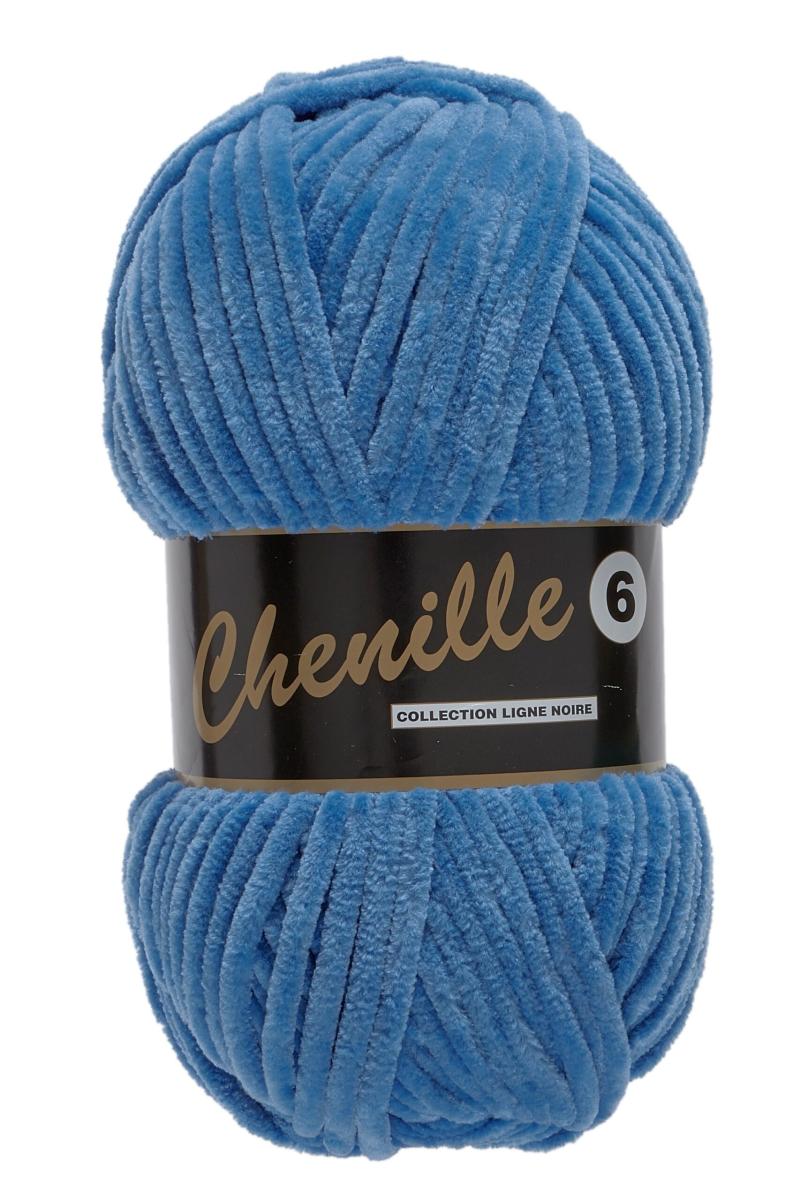 Chenille Garn 6 Blå 100 g - Kvalitet til Strikning og Hækling