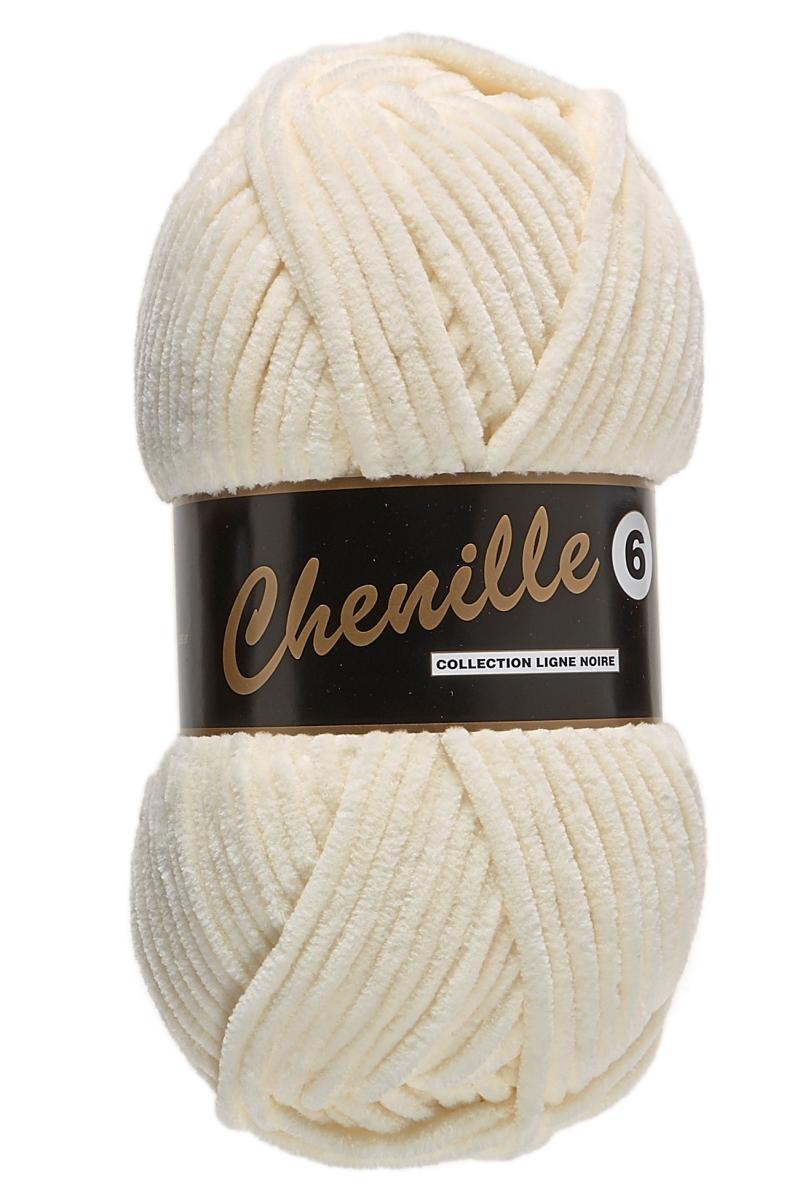 Chenille Garn 6, Råhvid, 100 g - Niah Design