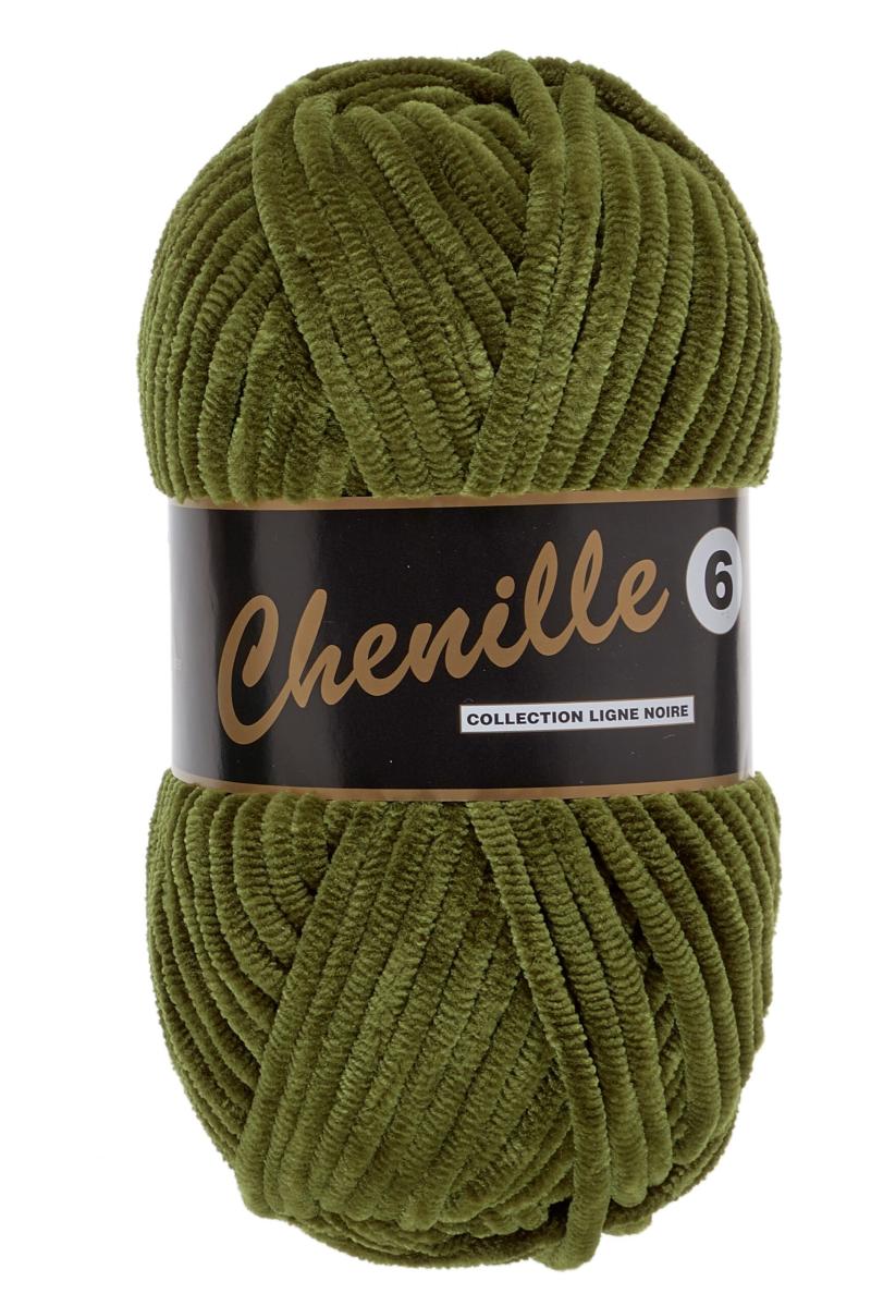 Chenille Garn 6, Mørk Grøn, 100 g - Niah Design
