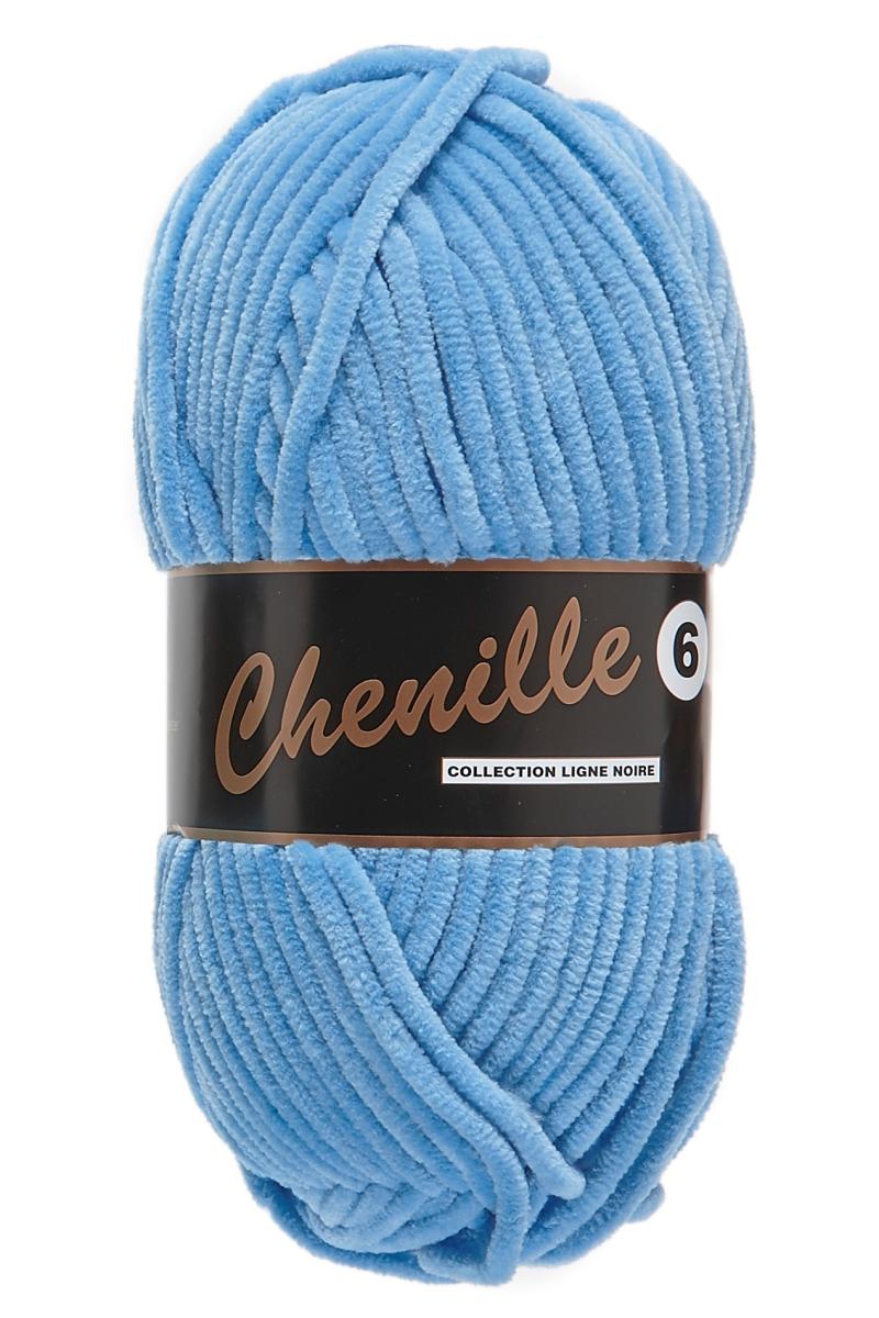 Chenille Garn 6, Lyseblå, 100 g - Perfekt til Strikning!