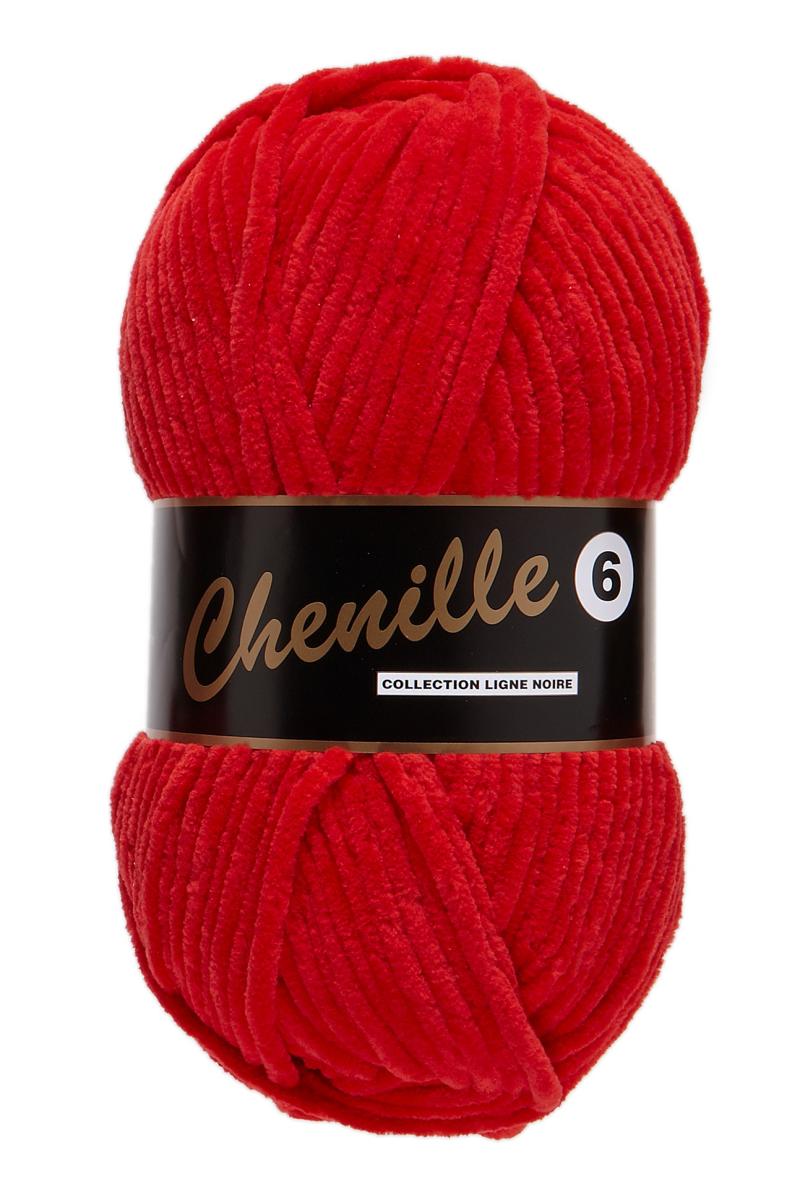 Chenille Garn 6 Rød 100g - Strikning og Hækling