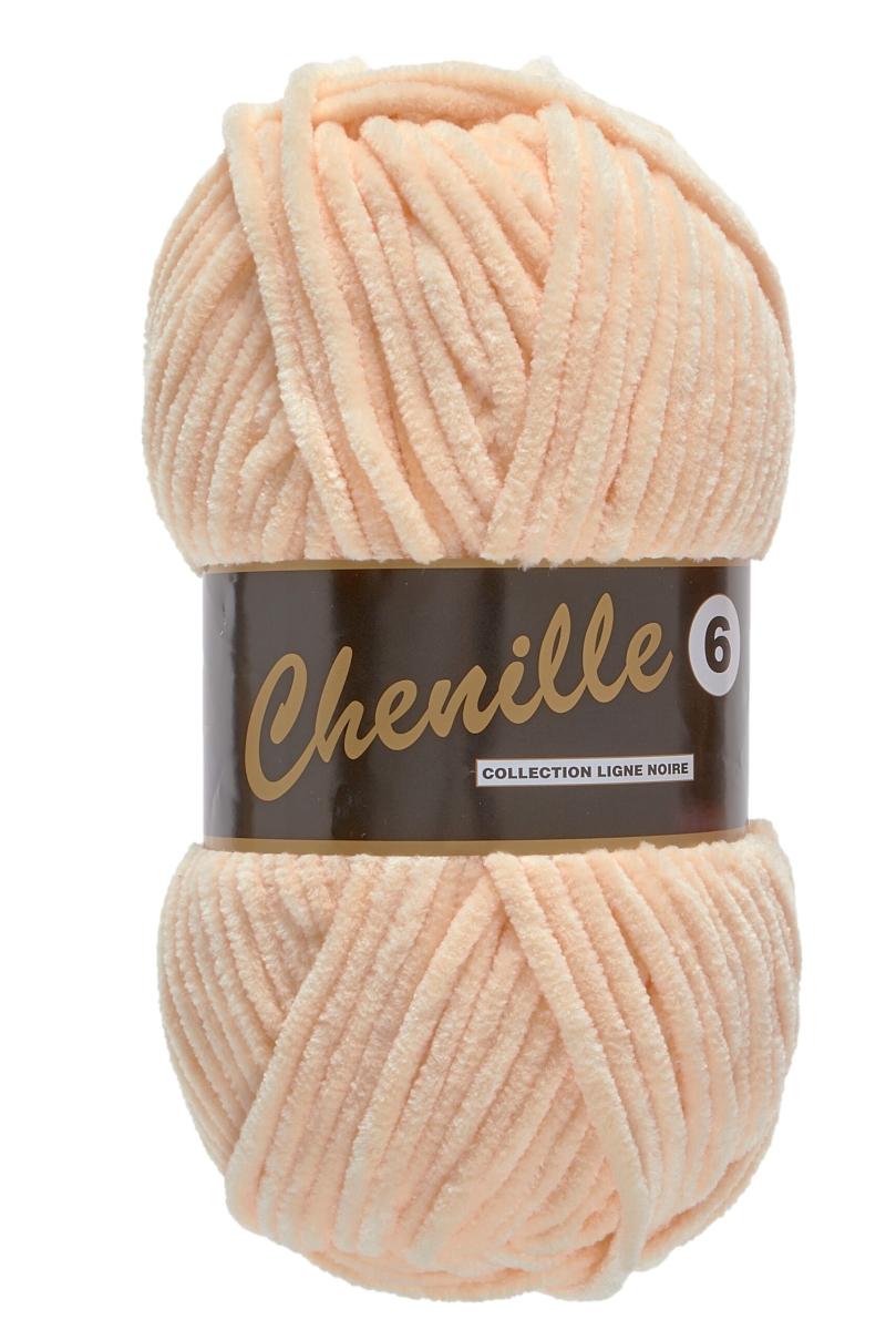 Chenille 6 Garn i Lys Fersken - 100 g, Nr. 218