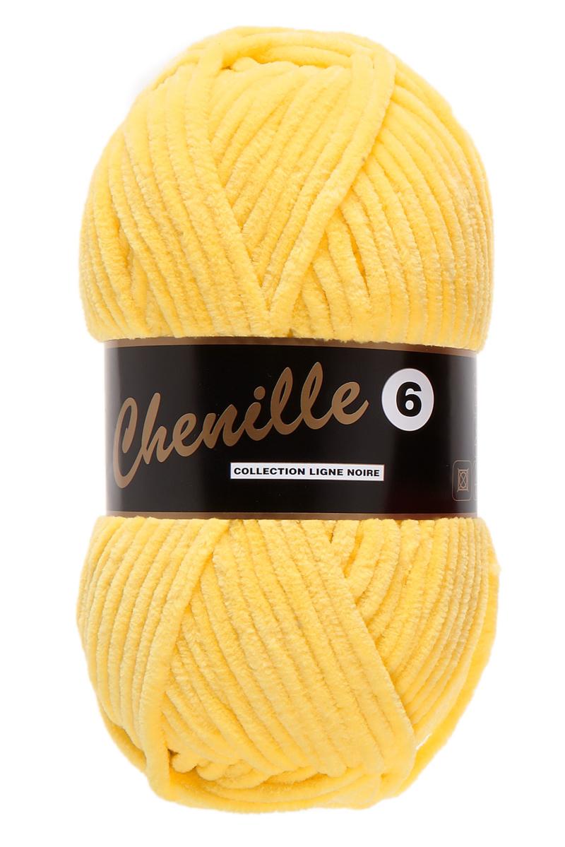 Chenille Garn 6, Gul, 100 g - Kvalitet til Strikning og Hækling