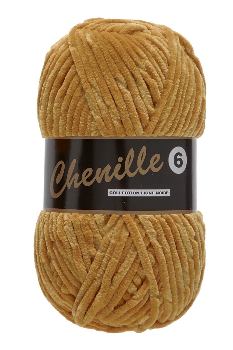 Chenille Garn 6, Karry Gul, 100 g - Nr. 520
