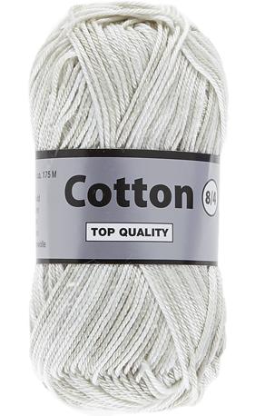 Lammy Cotton 8/4 Multifarvet Garn - Lysegrå 50g Nr. 621