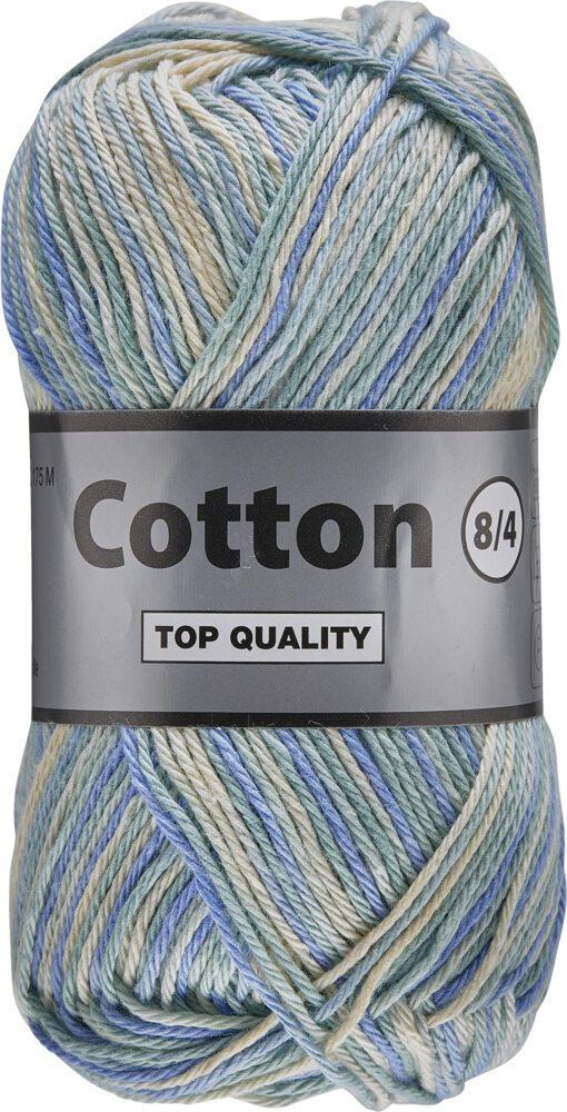 Lammy Cotton 8/4 - Multifarvet, Støvede Blågrønne Farver 50g