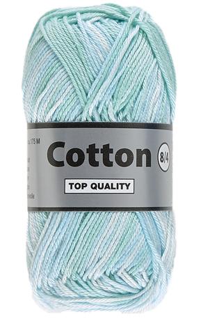 Multifarvet Lammy Cotton 8/4 - Lyseblå, 50 g, Nr. 628
