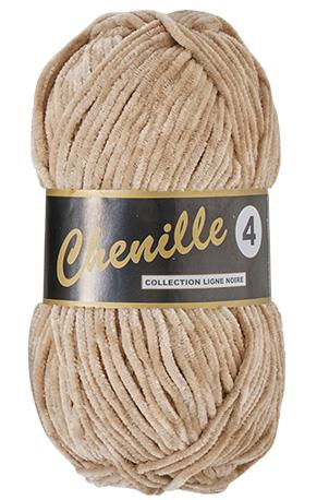 Chenille Garn 4, Beige, 50 g - Niah Design