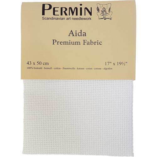Aida Broderistof 43 x 50 cm, Hvid - Perfekt til Hobby!