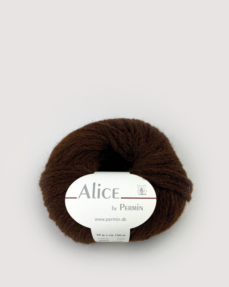 Alice by Permin - Luftigt Alpaka Garn i Brun