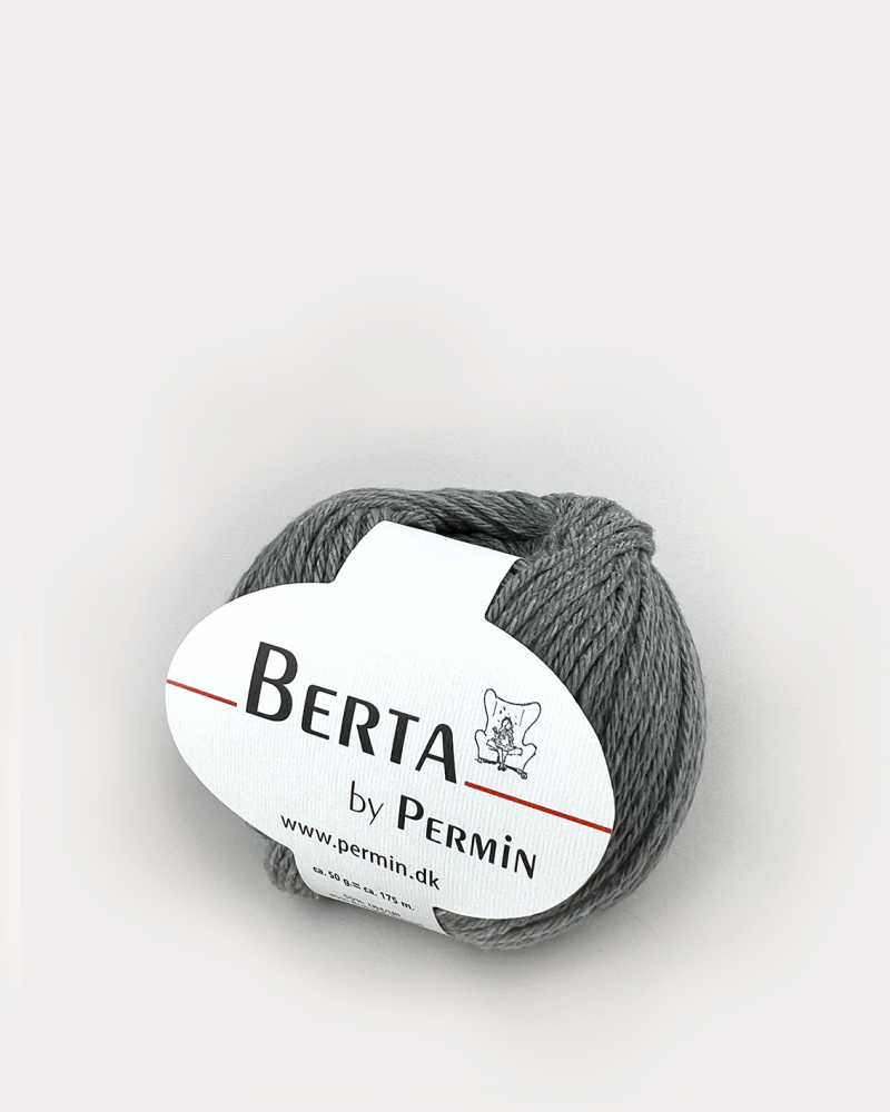 Berta by Permin - Grå Garn til Strikning - 55% Uld, 45% Bomuld