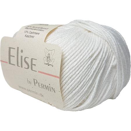 Permin Elise - Kvalitetsgarn i Bomuld og Cashmere Hvid