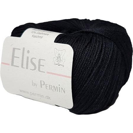 Permin Elise - Kvalitetsgarn i Bomuld og Cashmere - Sort