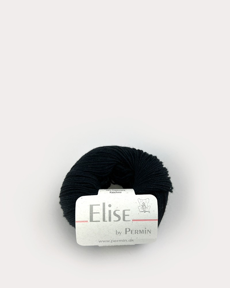Elise by Permin - Luksuriøst Garn i Sort - 25g