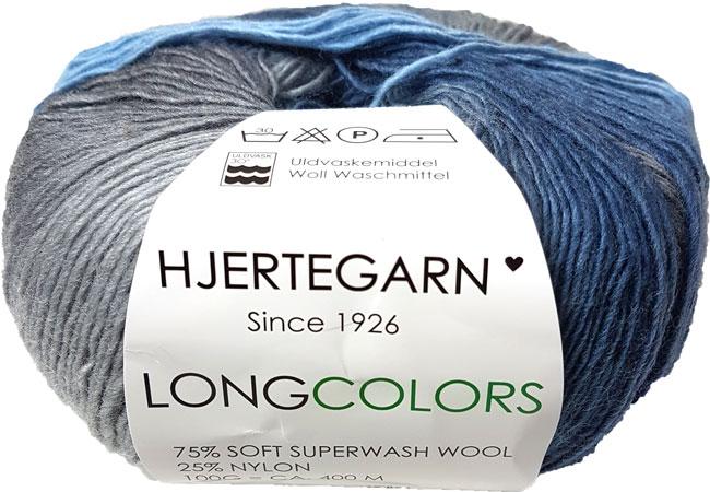Hjertegarn Long Colors - Blødt uldgarn Fv 604 Flerfarvet