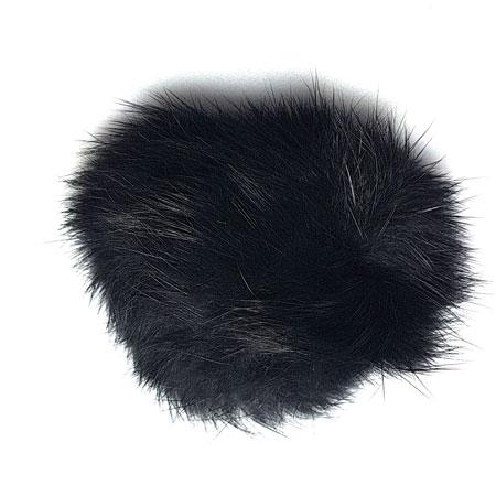 Ægte Kaninhår Pompon - Sort 60 mm til din hue