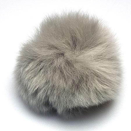 Ægte Kaninhår Pompon - Grå 60 mm til din Hue