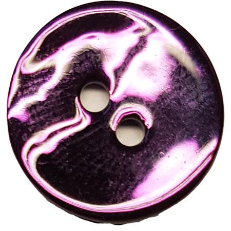 Perlemor Knap med Metallak Lilla 18 mm - 2 Huls Knap
