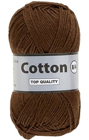 Lammy Cotton 8/4 i Mørk Brun - 50 g Garn til Strikning