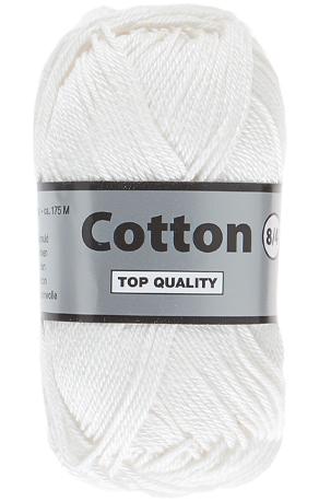 Lammy Cotton 8/4, Råhvid, 50 g - Garn til Strikning og Hækling