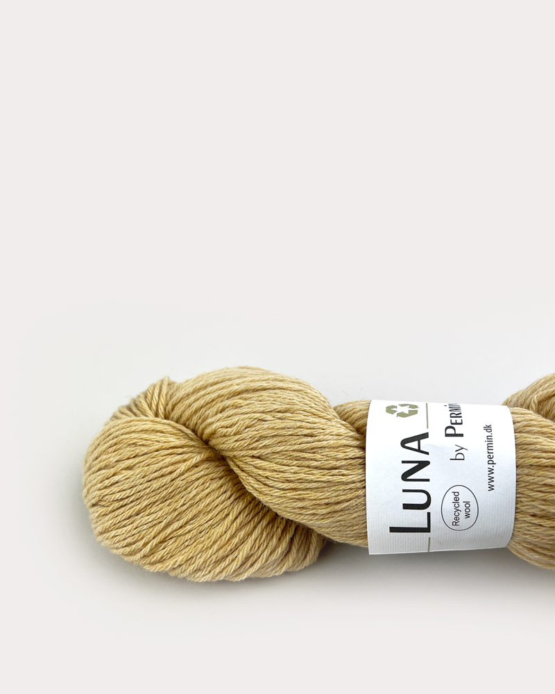 Luna by Permin - 100% genanvendt uld i gul - 50g