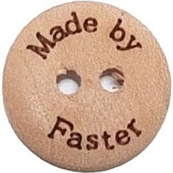 Lys Træknapper 18 mm - Made by Faster, 2 Huller