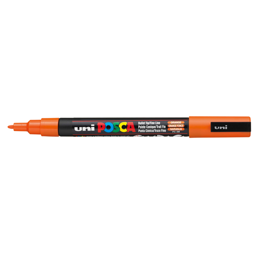 Posca Tusser PC-3M 0,9-1,3 mm – Orange 1 stk. Til Kreativitet