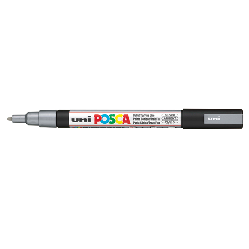 Posca Tusser PC-3M 0,9-1,3 mm Sølv - Kreativ DIY