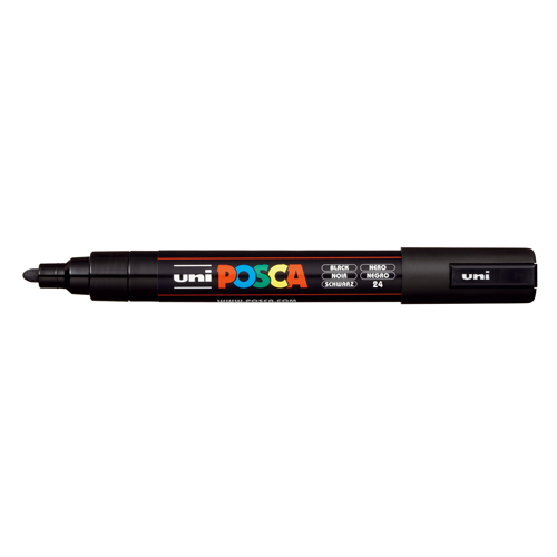 Uni Posca Tusser PC-5M 1 stk - Sort 24 - Kreativ DIY